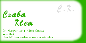 csaba klem business card